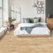 1 BOXED GOLDEN SELECT OSLO LIGHT OAK SPLASH SHIELD AC5 LAMINATE FLOORING WITH FOAM UNDERLAY - (