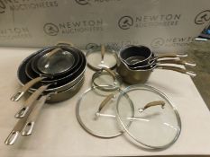 1 CIRCULON PREMIER PROFESSIONAL 10 PIECE (APPROX) HARD ANODISED PAN SET RRP Â£199 (HEAVILY USED)