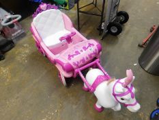 1 DISNEY PRINCESS ROYAL HORSE CARRIAGE 6 VOLT ELECTRIC RIDE ON RRP Â£249