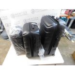 1 BOXED ROCK PACIFIC 3 PIECE HARDSIDE LUGGAGE RRP Â£199