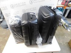 1 BOXED ROCK PACIFIC 3 PIECE HARDSIDE LUGGAGE RRP Â£199