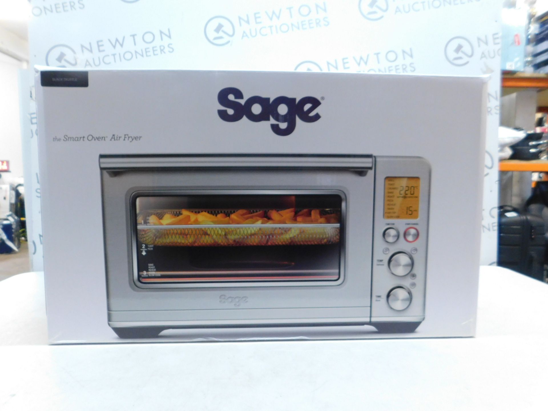 1 BOXED SAGE 25 LITRE 2400W SMART OVEN AIR FRYER IN BLACK TRUFFLE, SOV860BTR RRP Â£299