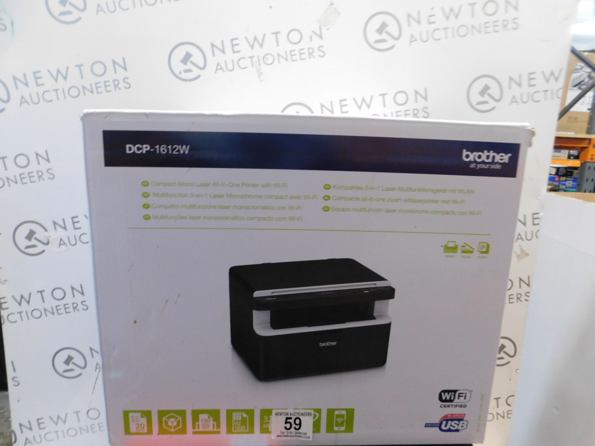 1 BOXED BROTHER DCP1612W MONOCHROME ALL-IN-ONE WIRELESS LASER PRINTER RRP Â£159.99