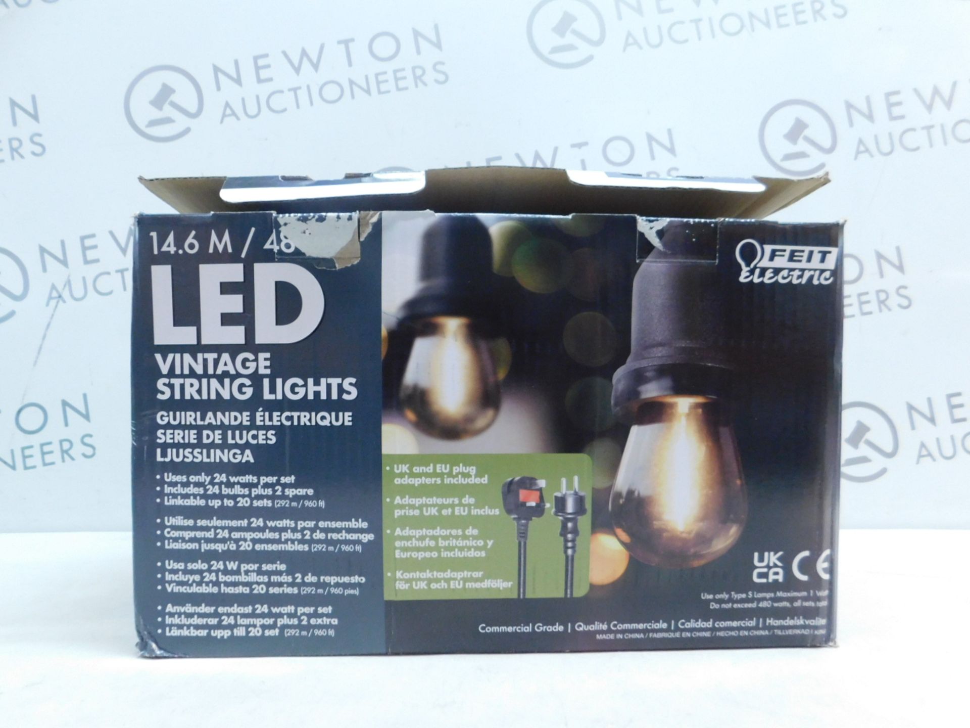 1 BOXED FEIT 48FT (14.6M) HEAVY DUTY LED WEATHERPROOF STRING LIGHTS RRP Â£89