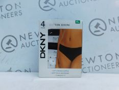 1 BOXED DKNY WOMEN'S SEAMLESS RIB KNIT 4 PACK BIKINI BRIEF SIZE S RRP Â£24.99