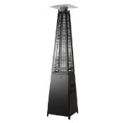 1 WELL TRAVELLED LIVING 2.2M (87") 40,000 BTU PYRAMID GAS PATIO HEATER IN BLACK RRP Â£299 (NO