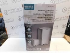 1 BOXED EKO STAINLESS STEEL 30L PEDAL BIN & 5.2L PEDAL BIN RRP Â£49