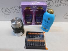 1 JOBLOT OF VARIOUS ITEMS INCLUDING OGX SHAMPOO AND CONDITIONER, ARGON OIL SHAMPOO, FOOD FLASK,