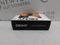 1 BOXED DKNY WOMEN'S SEAMLESS RIB KNIT 2 PACK BRALETTE SIZE S RRP Â£24.99