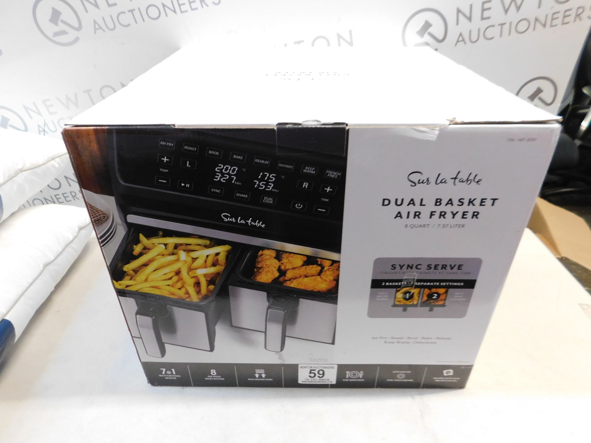 1 BOXED SUR LA TABLE DUAL BASKET AIR FRYER, 7.6L RRP Â£129