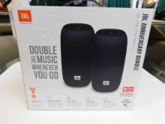 1 BOXED JBL LINK PORTABLE SMART SPEAKER IN BLACK - TWIN PACK RRP Â£99.99