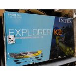 1 BOXED INTEX EXPLORER K2 KAYAK, 2-PERSON INFLATABLE KAYAK WITH PADDLES RRP Â£169