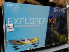 1 BOXED INTEX EXPLORER K2 KAYAK, 2-PERSON INFLATABLE KAYAK WITH PADDLES RRP Â£169