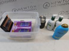 1 JOBLOT OF VARIOUS ITEMS INCLUDING OGX SHAMPOO AND CONDITIONER, ARGON OIL SHAMPOO, FOOD FLASK,