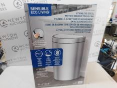 1 BOXED EKO SEMI-ROUND 47L STAINLESS STEEL MOTION SENSOR BIN RRP Â£69