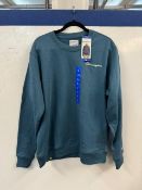 1 BRAND NEW MENS CHAMPION JUMPER IN TURQUOISE SIZE L RRP Â£29