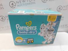 1 BOXED PAMPERS BABY-DRY PAW PATROL EDITION SIZE 5, 186 NAPPIES, 11KG - 16KG RRP Â£49
