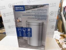 1 BOXED EKO SEMI-ROUND 47L STAINLESS STEEL MOTION SENSOR BIN RRP Â£69