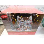 1 BOXED DISNEY 11.7 INCH (29.8CM) ANIMATED CHRISTMAS HOLIDAY HOUSE TABLE TOP ORNAMENT WITH LED