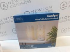 1 BOXED CONFETTI TOUCH GLASS TABLE LAMPS RRP Â£39.99