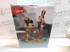 1 BOXED DISNEY 15.1 INCHES (38.5CM) CHRISTMAS MICKEY & GOOFY NUTCRACKERS WITH LED LIGHTS & SOUNDS