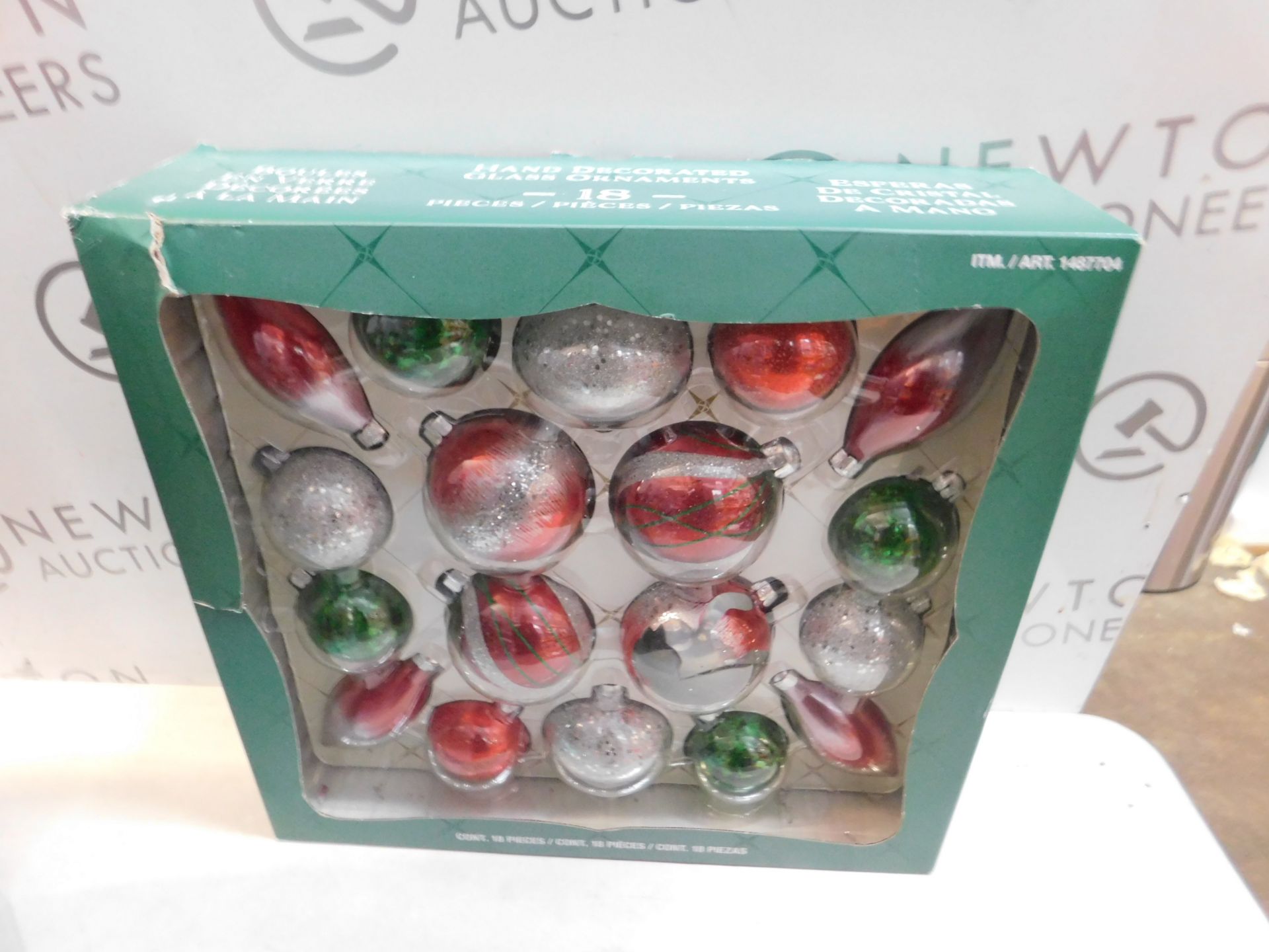 1 BOXED KIRKLAND SIGNATURE HAND-DECORATED GLASS ORNAMENTS RRP Â£29.99