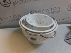 1 MIU STAINLESS STEEL COLANDER SET, 3 PIECE RRP Â£19.99