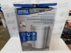 1 BOXED EKO SEMI-ROUND 47L STAINLESS STEEL MOTION SENSOR BIN RRP Â£69