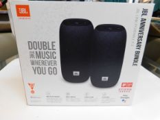 1 BOXED JBL LINK PORTABLE SMART SPEAKER IN BLACK - TWIN PACK RRP Â£99.99