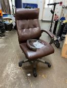 1 CATANIA LEATHER FACED MANAGER HIGH BACK CHAIR RRP Â£249 (RIGHT ARMREST BRACKETS BENT)