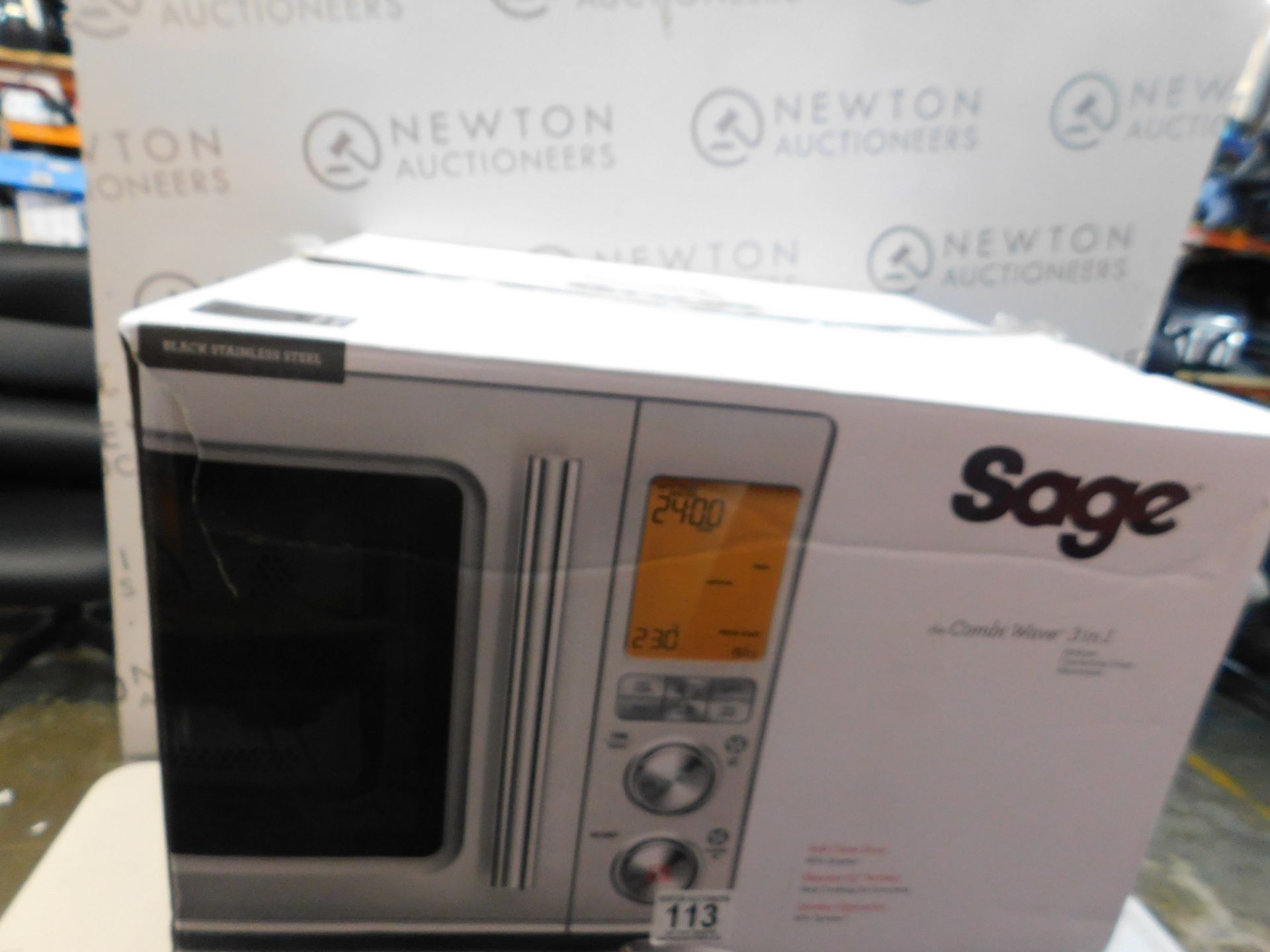 1 BOXED SAGE 32 LITRE 1100W THE COMBI WAVE 3 IN 1 MICROWAVE IN BLACK STAINLESS STEEL