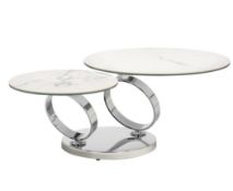 1 SATURN SWIVEL COFFEE TABLE RRP Â£499 (TABLE ATTACHEMENT BROKEN, PICTURES FOR ILLUSTRATION PURPOSES