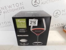 1 BOXED BORMIOLI LUIGI REGENCY SET 4 BURGUNDER WINE GLASSES RRP Â£24.99