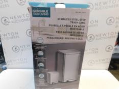 1 BOXED EKO STAINLESS STEEL 30L PEDAL BIN & 5.2L PEDAL BIN RRP Â£49