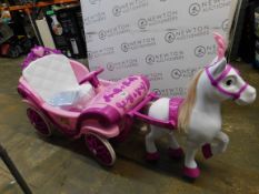 1 DISNEY PRINCESS ROYAL HORSE CARRIAGE 6 VOLT ELECTRIC RIDE ON RRP Â£249