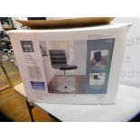 1 BOXED BAYSIDE FURNISHINGS BLACK FAUX LEATHER GAS LIFT BAR STOOL RRP Â£119.99