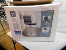 1 BOXED BAYSIDE FURNISHINGS BLACK FAUX LEATHER GAS LIFT BAR STOOL RRP Â£119.99