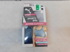 1 BOXED SET OF 2 PUMA SPORTS BRA SIZE XL RRP Â£22.99