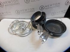 1 STARFRIT THE ROCK 10 PIECE (APPROX) NON-STICK COOKWARE PAN SET RRP Â£149.99 (HEAVILY USED)