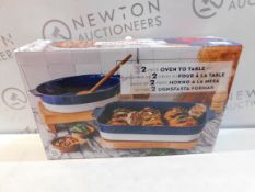 1 BOXED OVER AND BACK OVEN TO TABLE DISH RRP Â£39.99 (ONE SMALL ONE IN THE BOX)