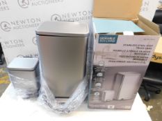 1 BOXED EKO STAINLESS STEEL 30L PEDAL BIN & 5.2L PEDAL BIN RRP Â£49