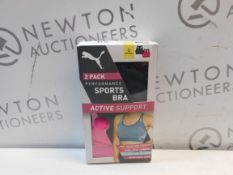 1 BOXED SET OF 2 PUMA SPORTS BRA SIZE S RRP Â£22.99