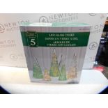 1 BOXED SET OF 5 GLASS TREES WITH LED LIGHTS RRP Â£49.99