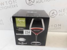 1 BOXED BORMIOLI LUIGI REGENCY SET 4 BURGUNDER WINE GLASSES RRP Â£24.99