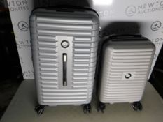 1 DELSEY 2 PIECE HARDSIDE LUGGAGE SET IN SILVER RRP Â£149