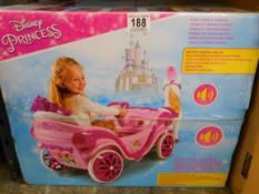 1 BOXED DISNEY PRINCESS ROYAL HORSE CARRIAGE 6 VOLT ELECTRIC RIDE ON RRP Â£249