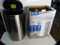 1 BOXED EKO SEMI-ROUND 47L STAINLESS STEEL MOTION SENSOR BIN RRP Â£69