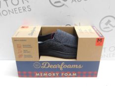 1 BRAND NEW BOXED PAIR OF DEARFOAMS MENS SIZE M MEMORY FOAM SLIPPERS RRP Â£34.99