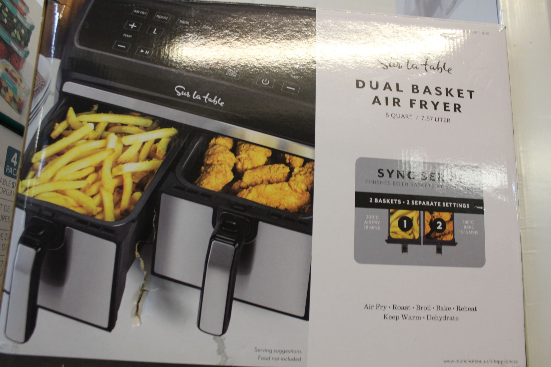 1 BOXED SUR LA TABLE DUAL BASKET AIR FRYER, 7.6L RRP Â£129