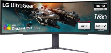 1 BOXED LG 49GR85DC-B 49" VA MONITOR, 5120 X 1440, 240HZ, 1MS RRP Â£999 (LIKE NEW, WORKING)